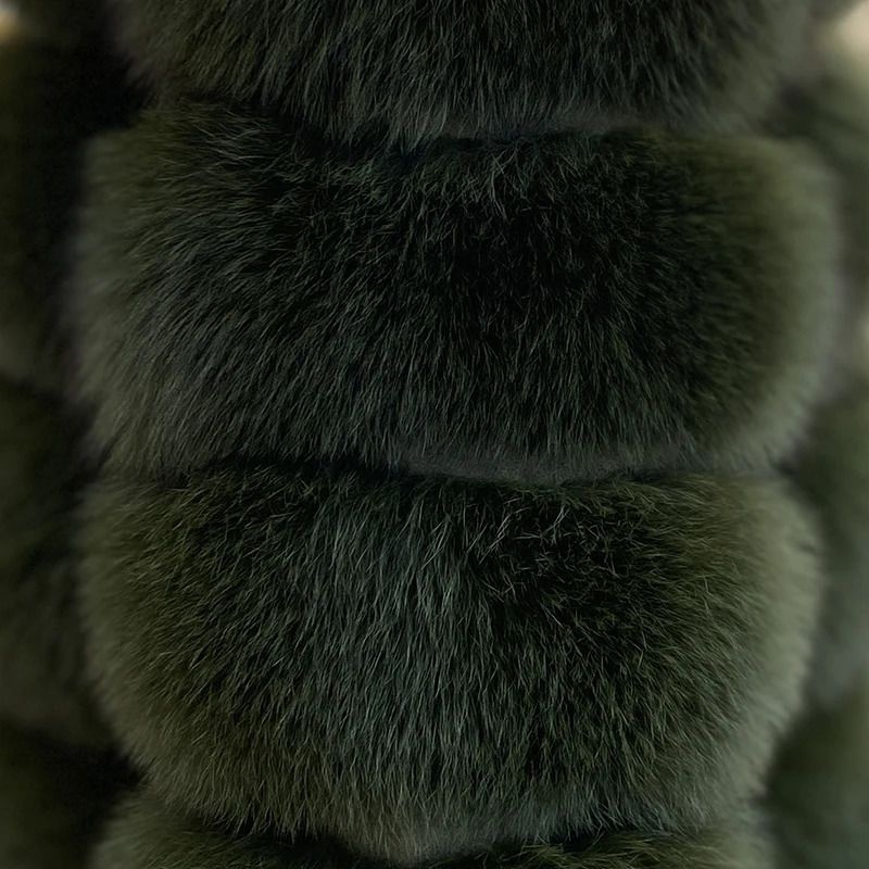 Army Green Fur płaszcz