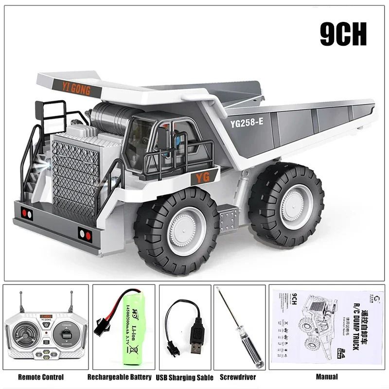 9ch-white-dump truck