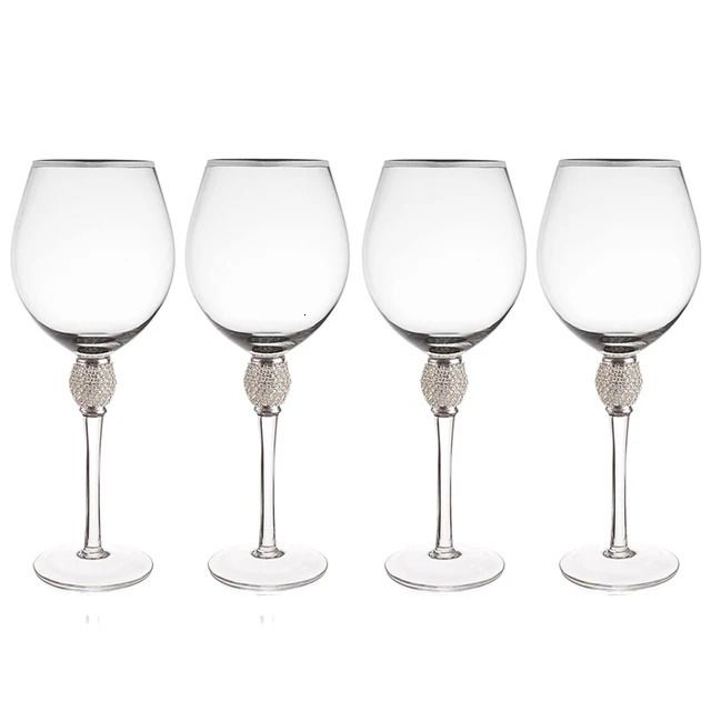 4PC Srebrne czerwone wino