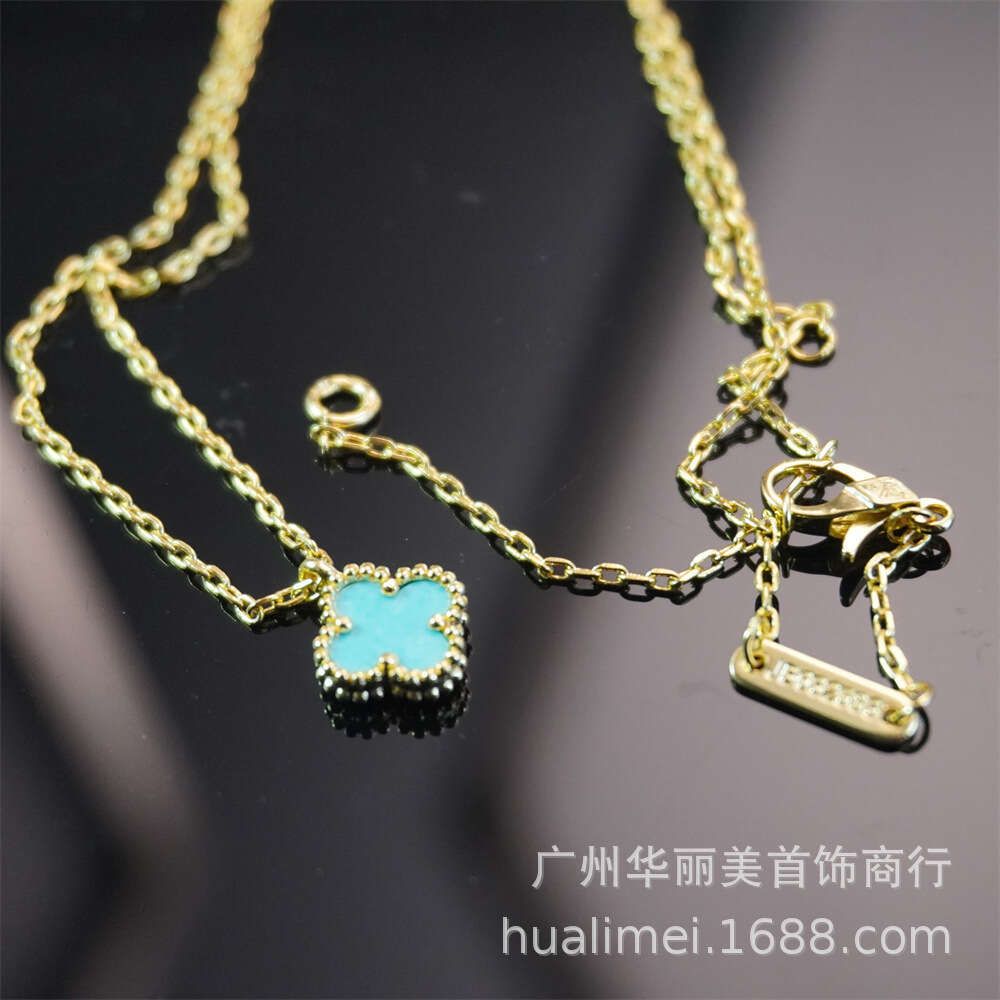 Mini colar de pedra Tianhe em ouro
