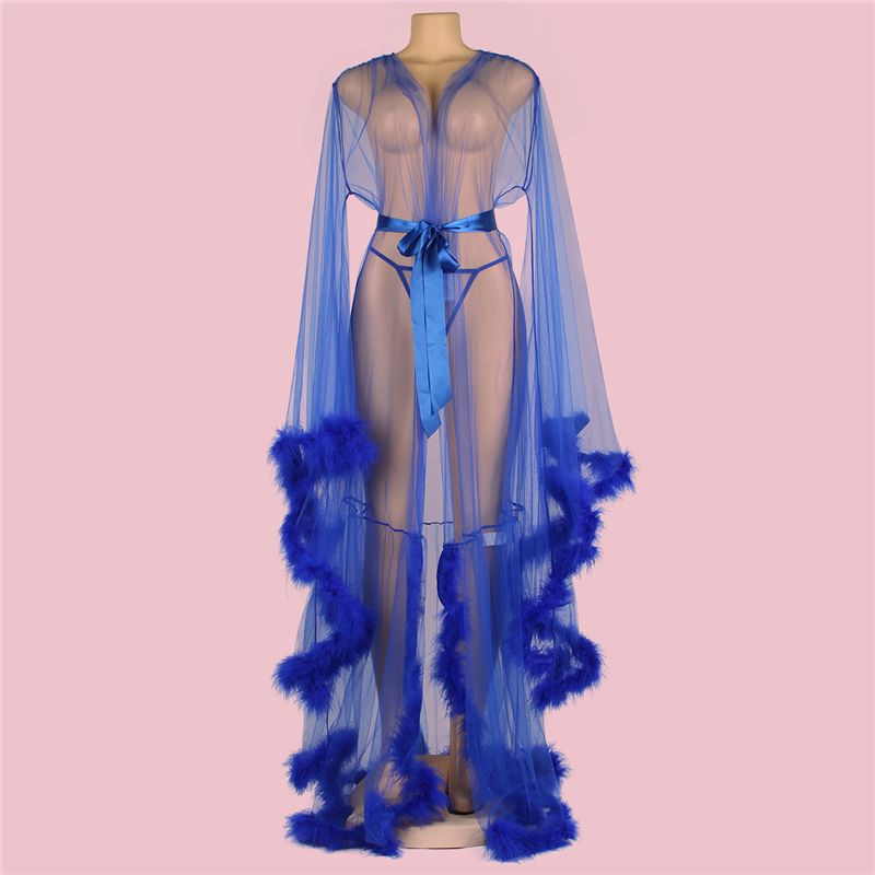 peignoir de lingerie bleu