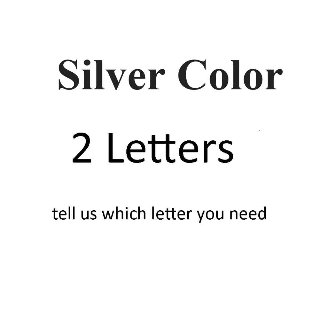 Zilverkleur-2 letters-groot formaat diy
