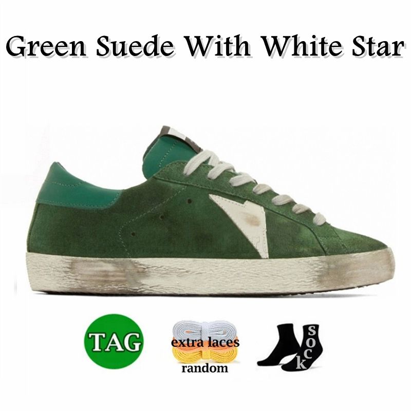 a61 in green suede with white star