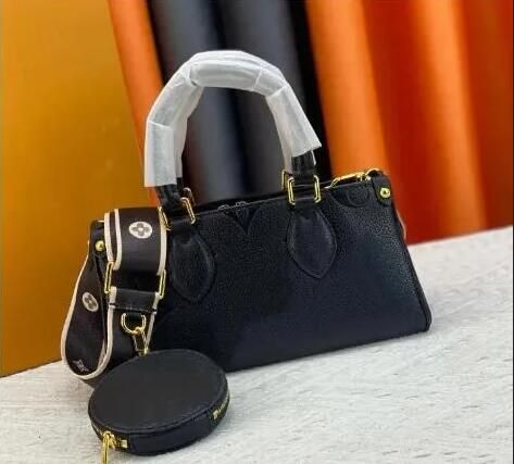 46653 # Black embossed bag+black strap