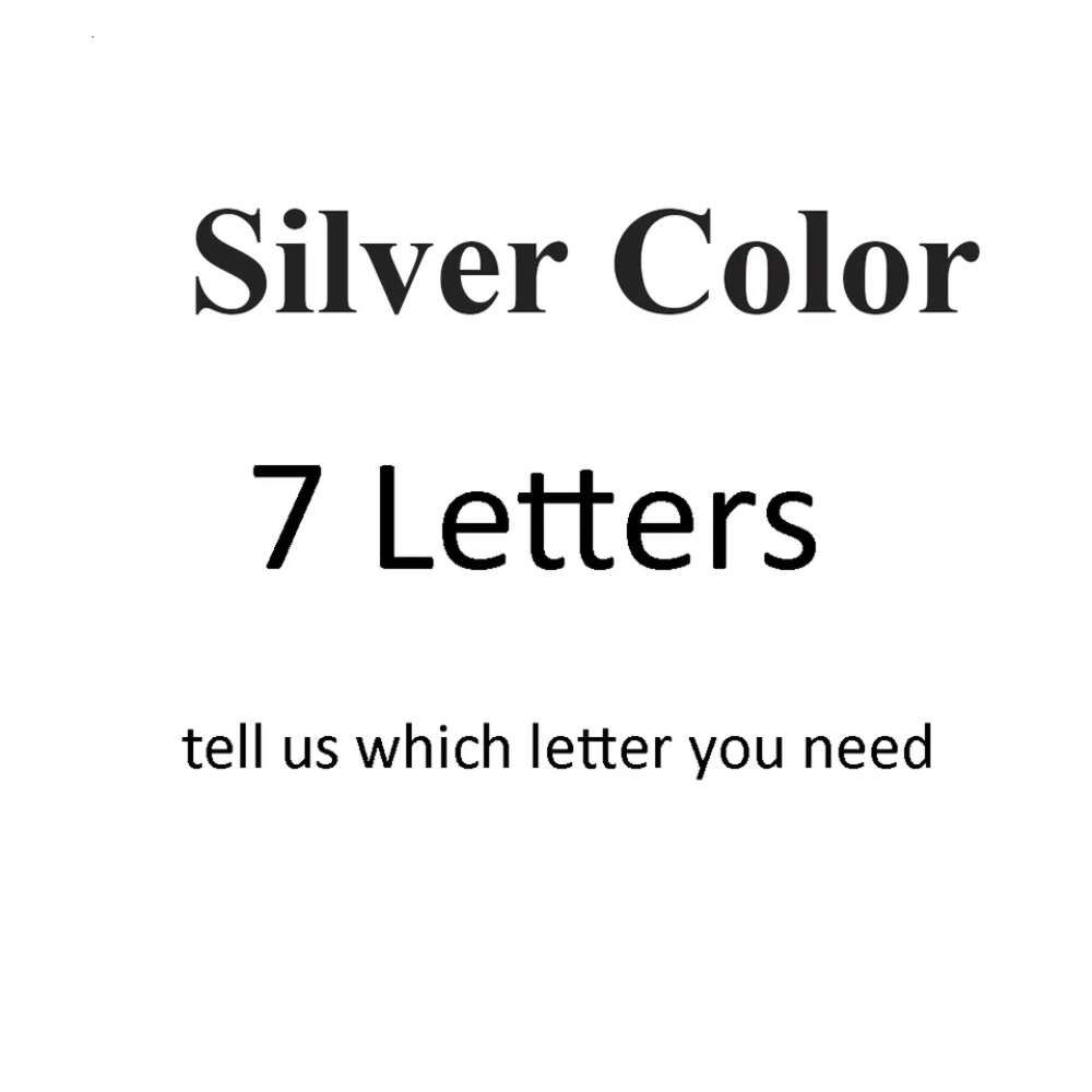 Cor prata-7 letras-tamanho grande diy