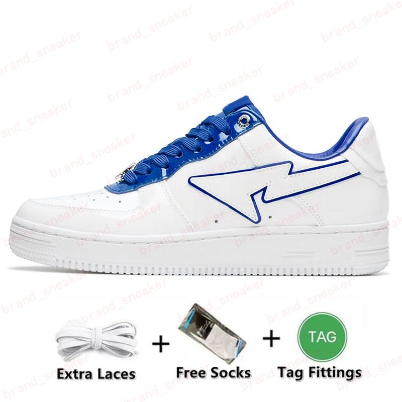 number.37 patent leather white blue 36-4