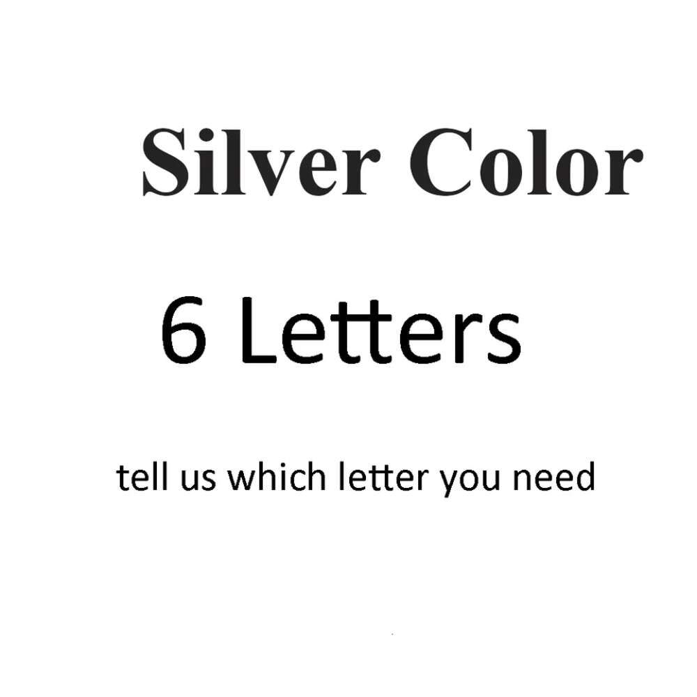 Colore argento-6 lettere-grandi dimensioni fai da te