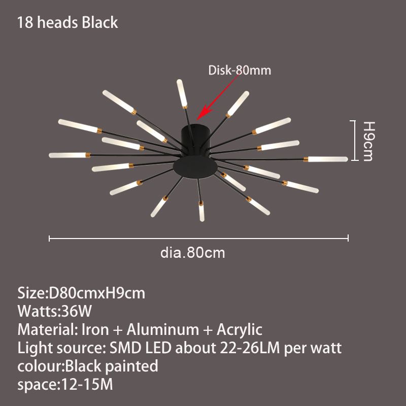 Black 18 Heads Neutral light no Rc