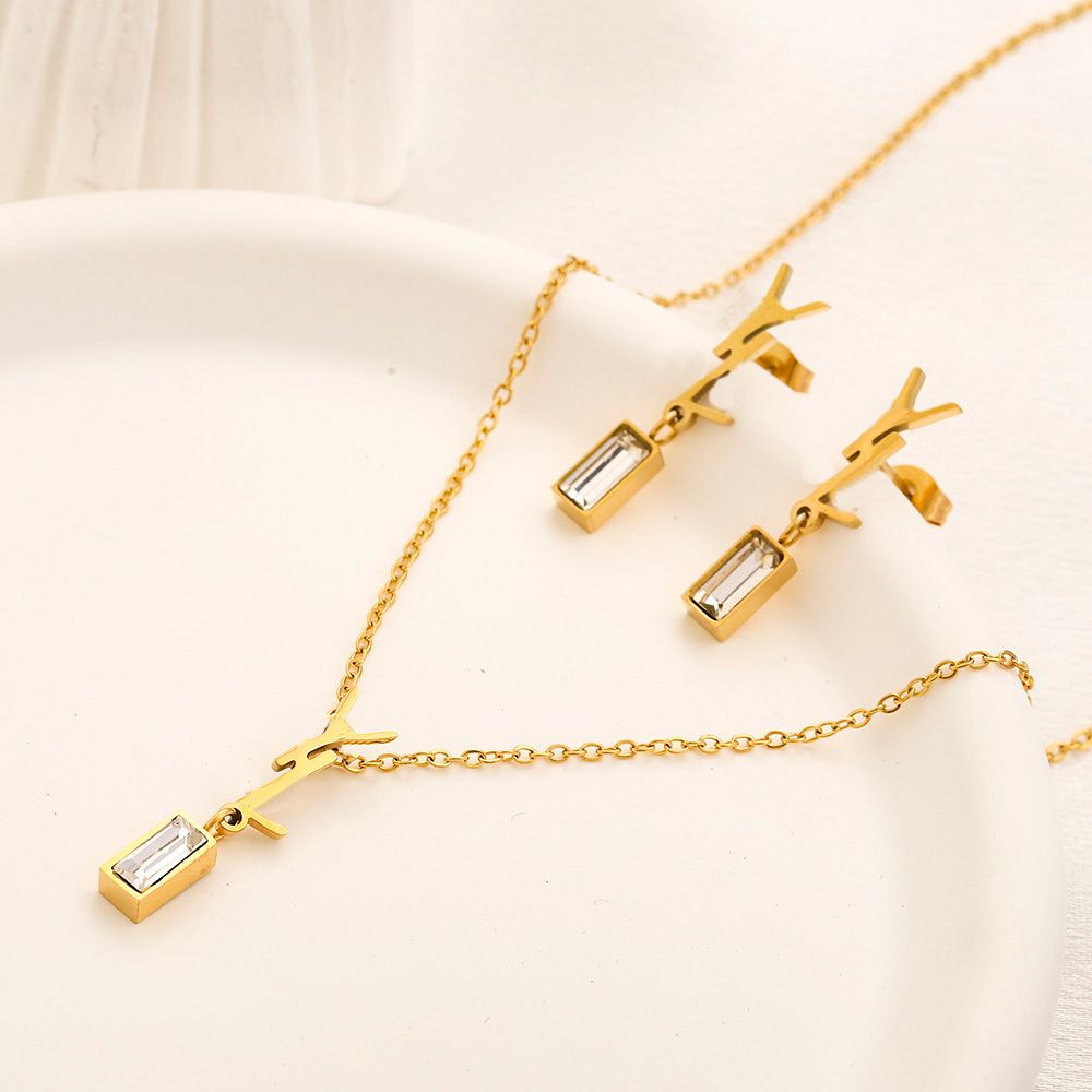 07----2pcs set gold necklace earring