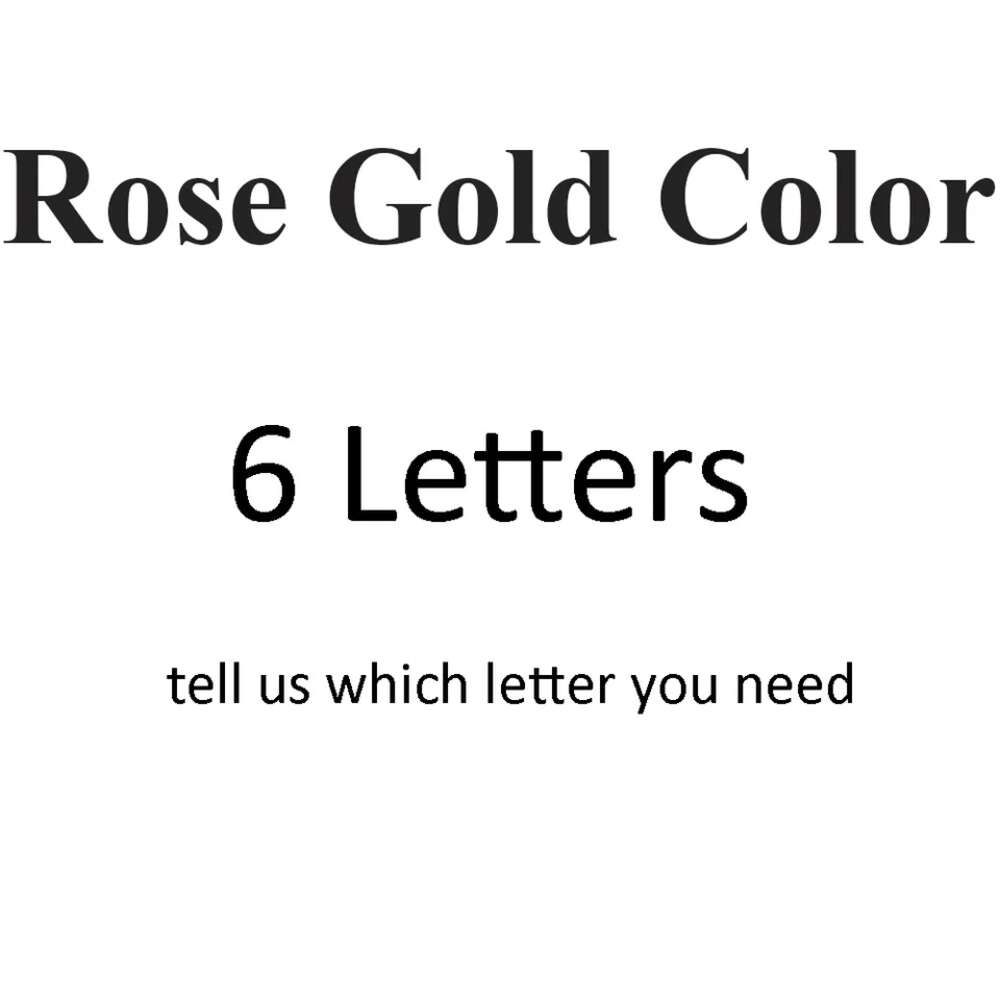 Rose goud kleur-6 letters-groot formaat D