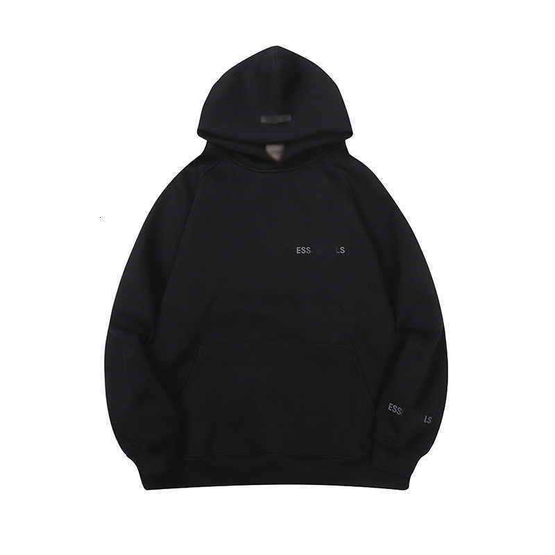 black hoodie small logo