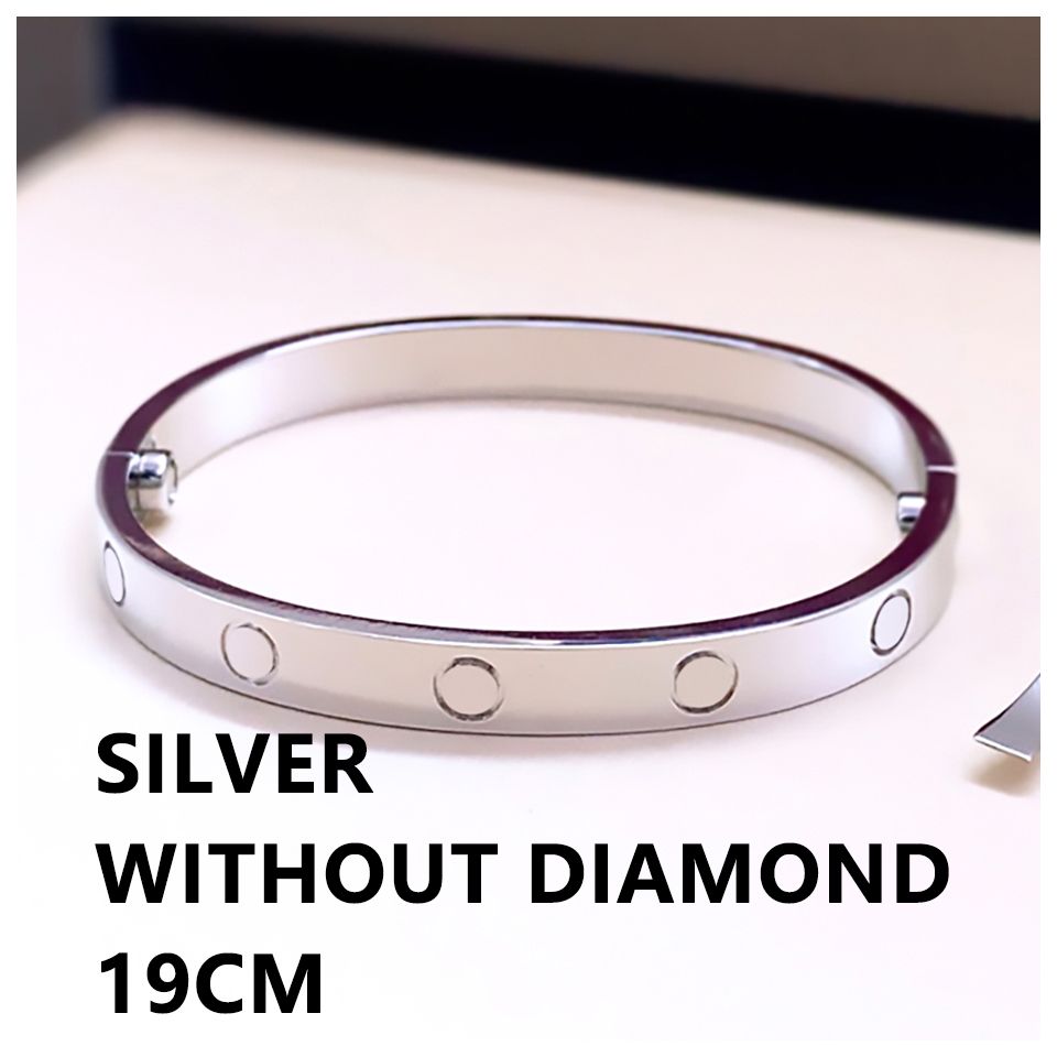 Pulseira de amor de prata sem diamante 19#