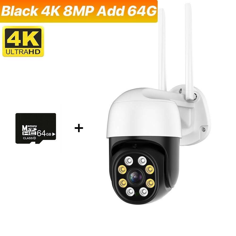 Black 4K 8MP Ajouter une prise 64G-UK