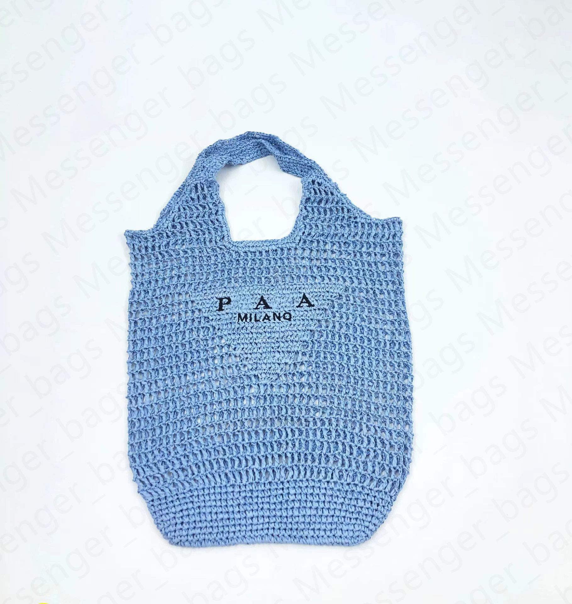 blue raffia totes