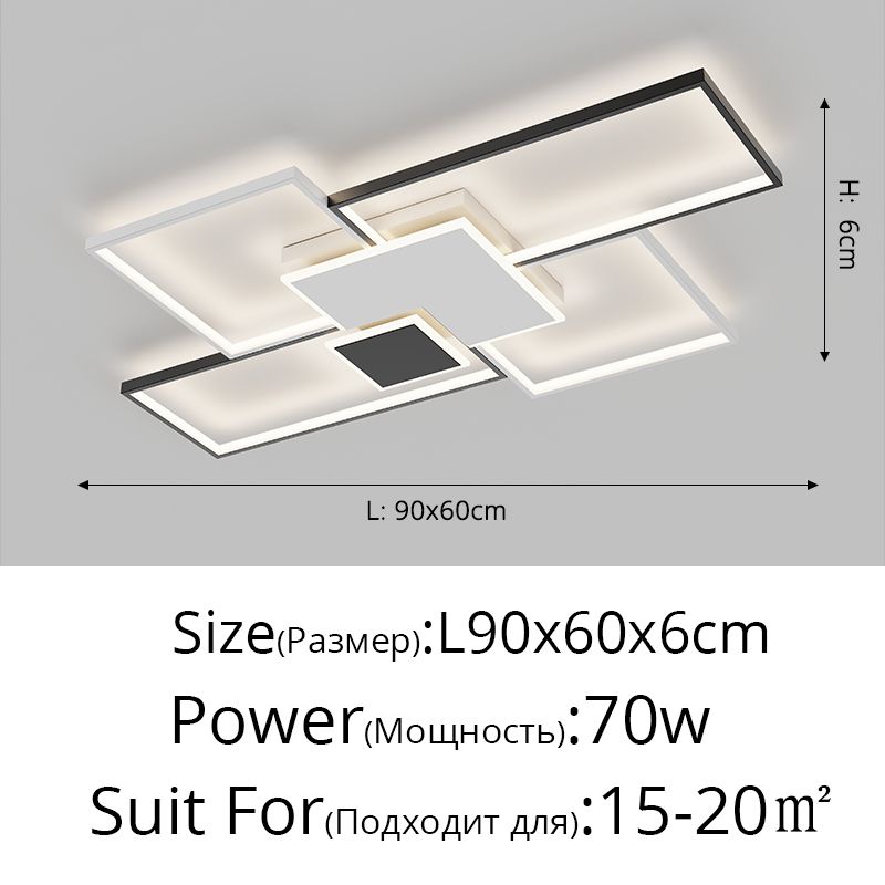 En 90x60 cm 70W varm vit ingen fjärrkontroll