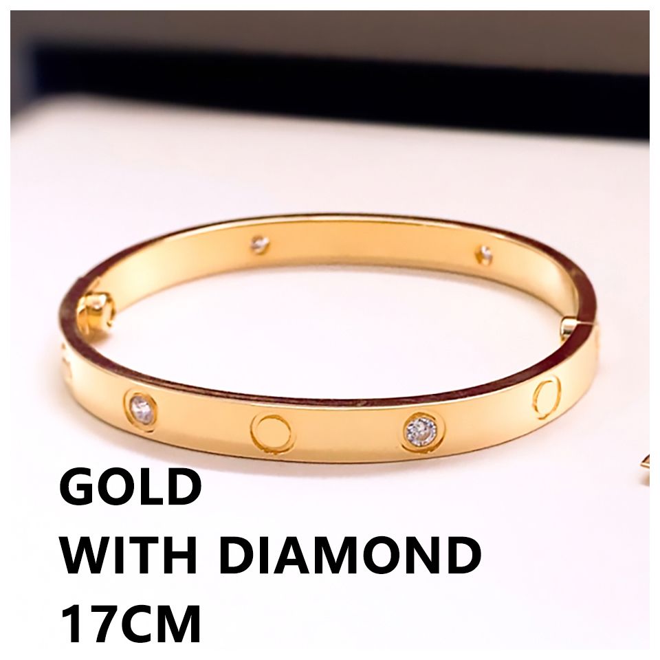 Gold Love Armband med diamanter 17#