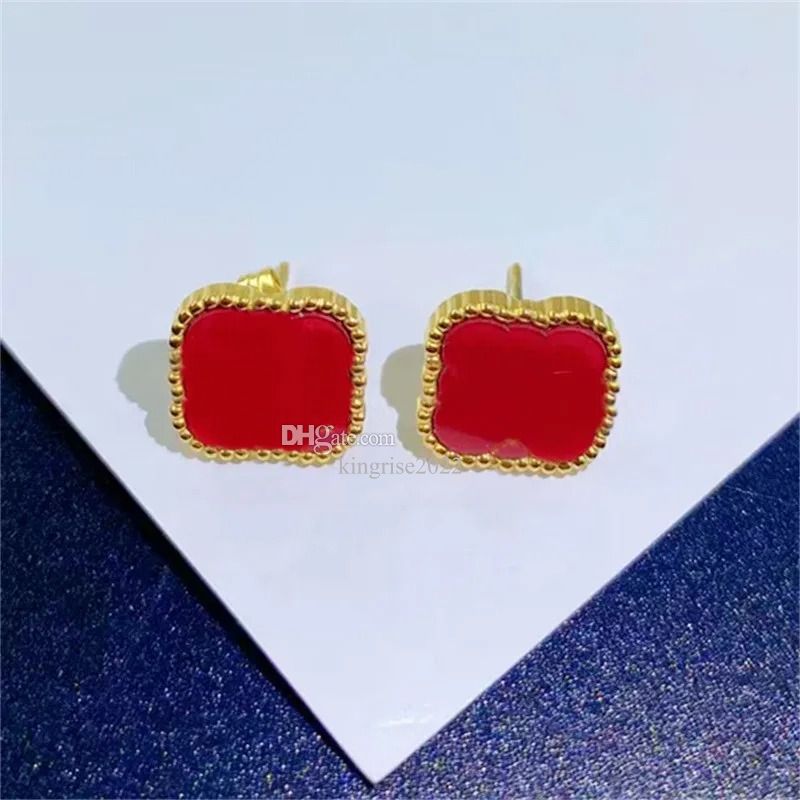 Gold Red Earrings