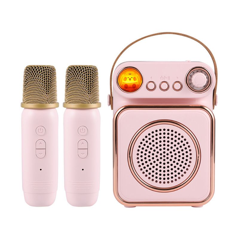 Doppio microfono rosa