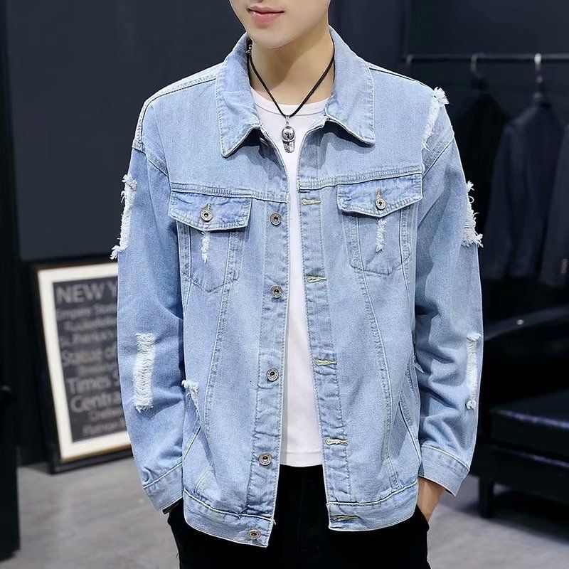 Mens Jackets Summer Autumn Ripped Hole Denim Jacket Vintage Clothing Men  Women Trucker Coat Western Style Long Sleeve Button Jacket 230417 From  Kong003, $27.04