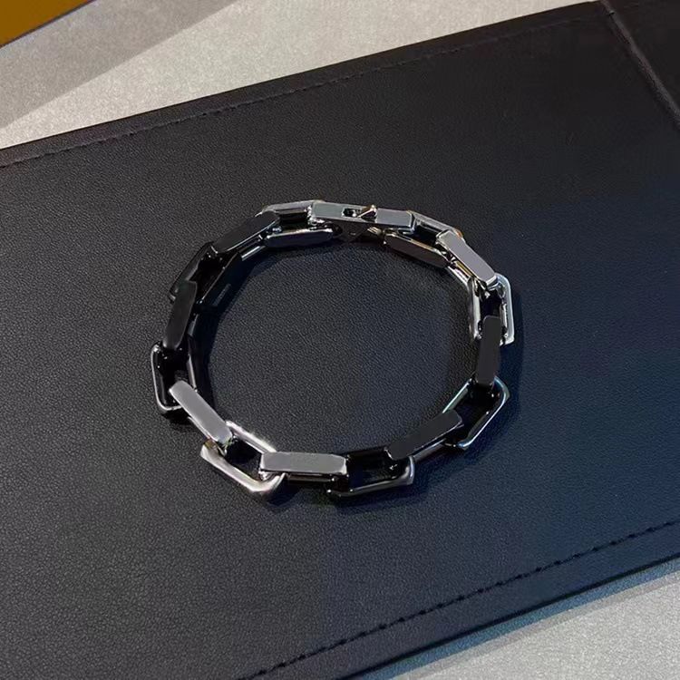 Black and silver two-tone bracelet