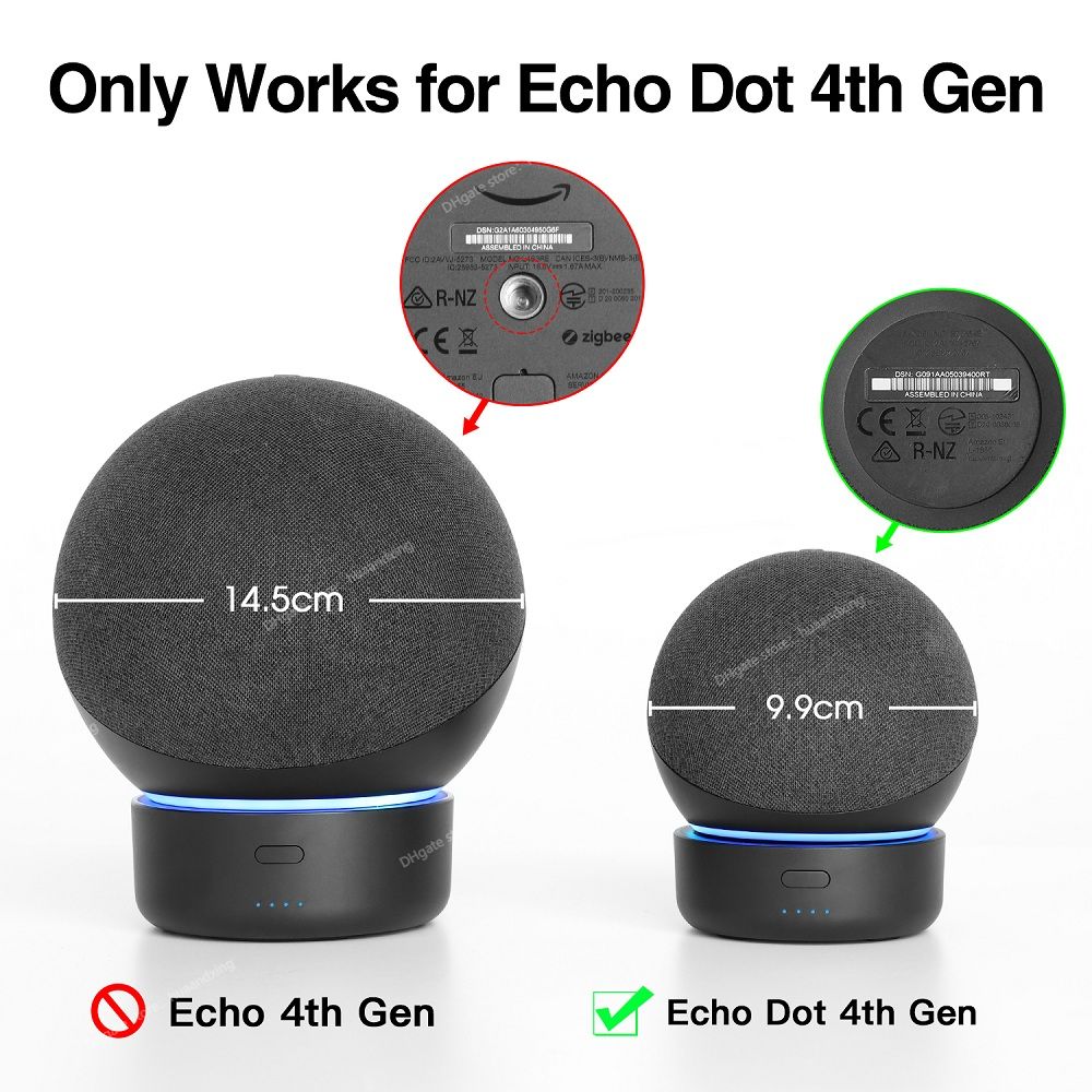 GGMM D4 D5 Original Battery Base Made For Echo Dot (4th/5th Gen) Charger  Portable Battery Base For  Alexa Smart Speaker