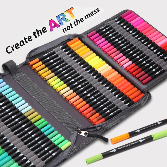 Watercolor Brush Pens ZSCM 8/12/24/36/160 Dual Brush Markers Pens