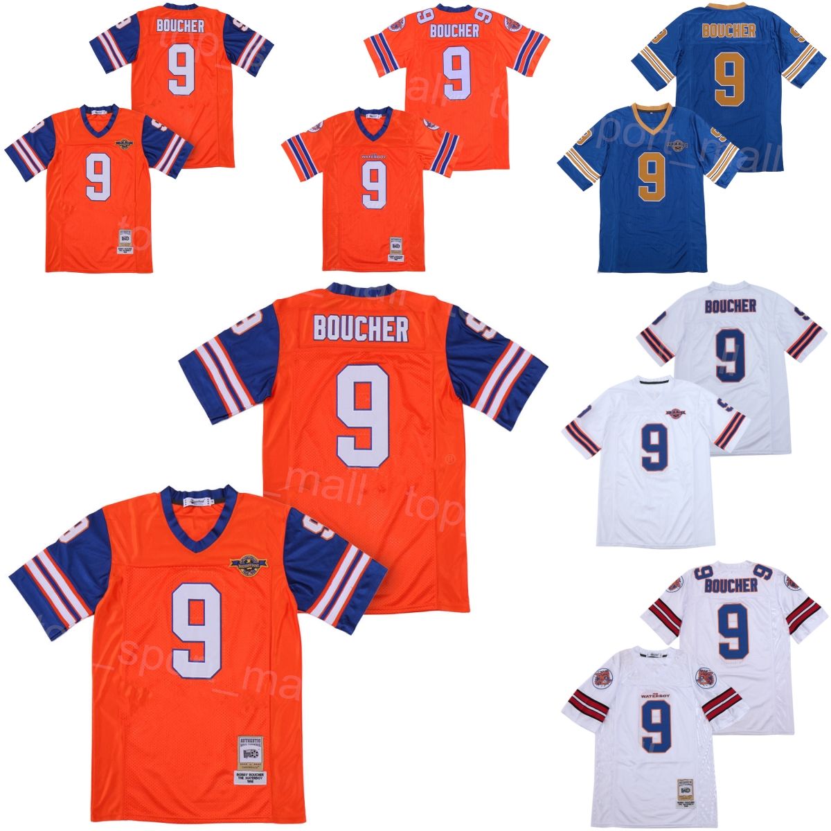  Men 9 Bobby Boucher Football Jersey The Waterboy Mud Dawgs  Movie Jersey Adam Sandler (9 White,Small) : Clothing, Shoes & Jewelry