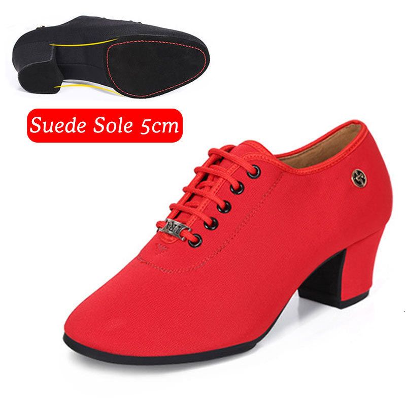 Suede in pelle scamosciata da 5 cm rossa