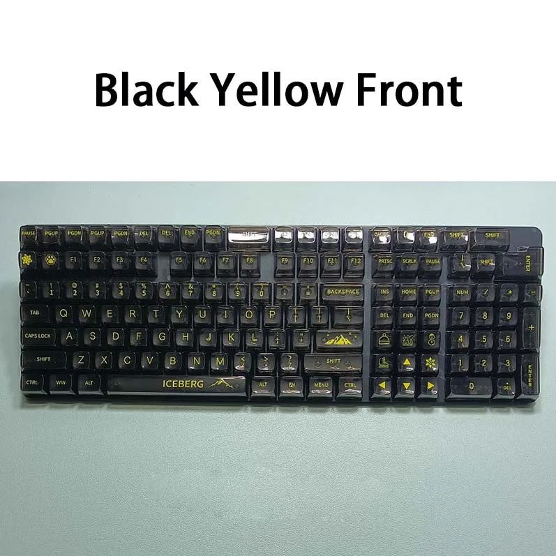 Keycaps noirs en jaune-jaune