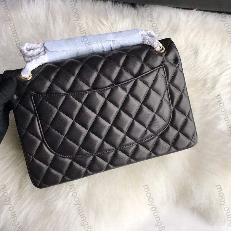 30CM Black Lambskin