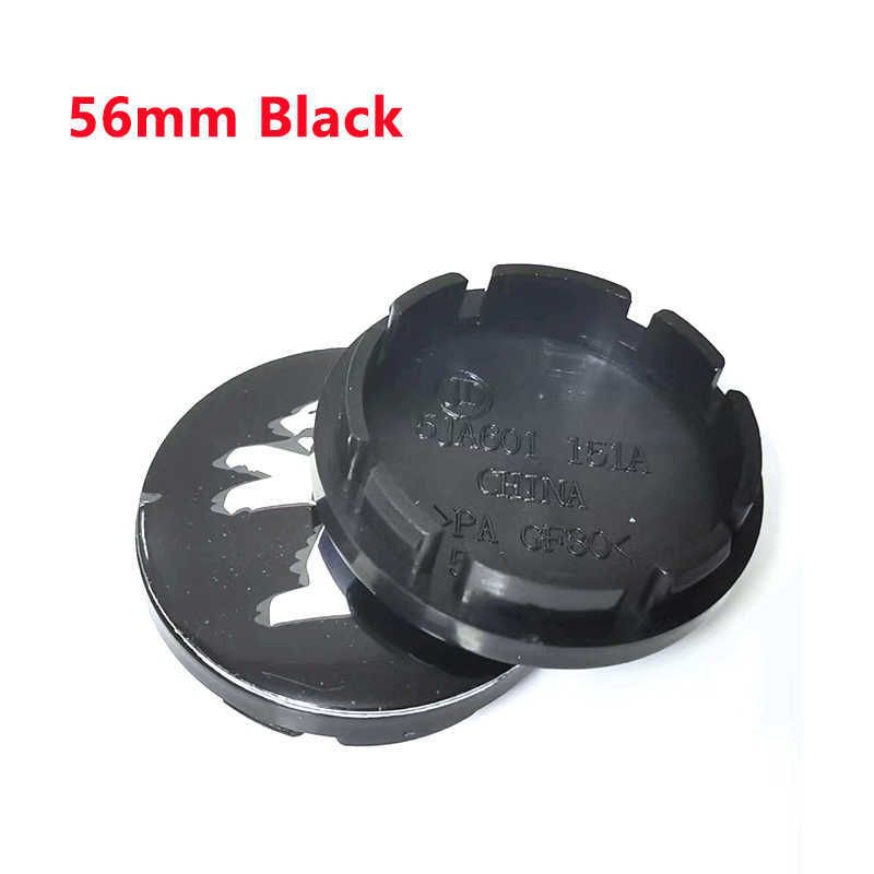 4pcs 56mm Cap Black