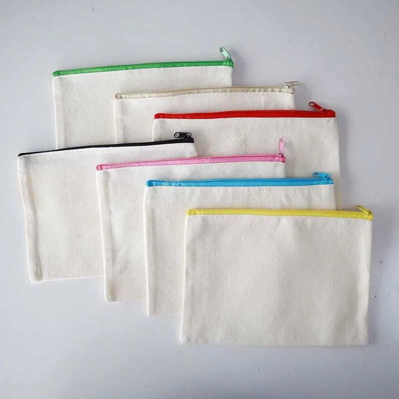 7 Colors Zippers-7pcs Blank Bags