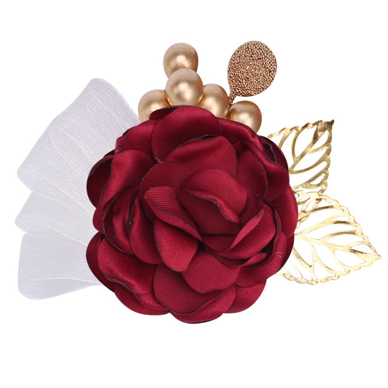 wine red corsage