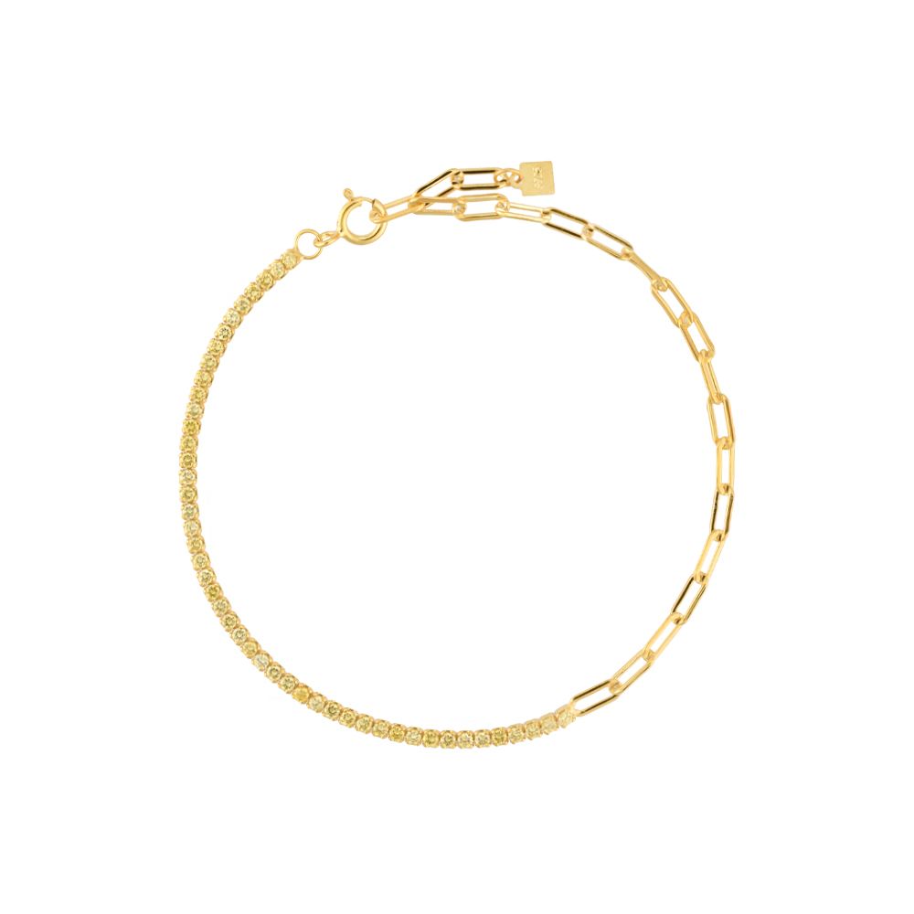 (6) Bracelet jaune de 18 cm