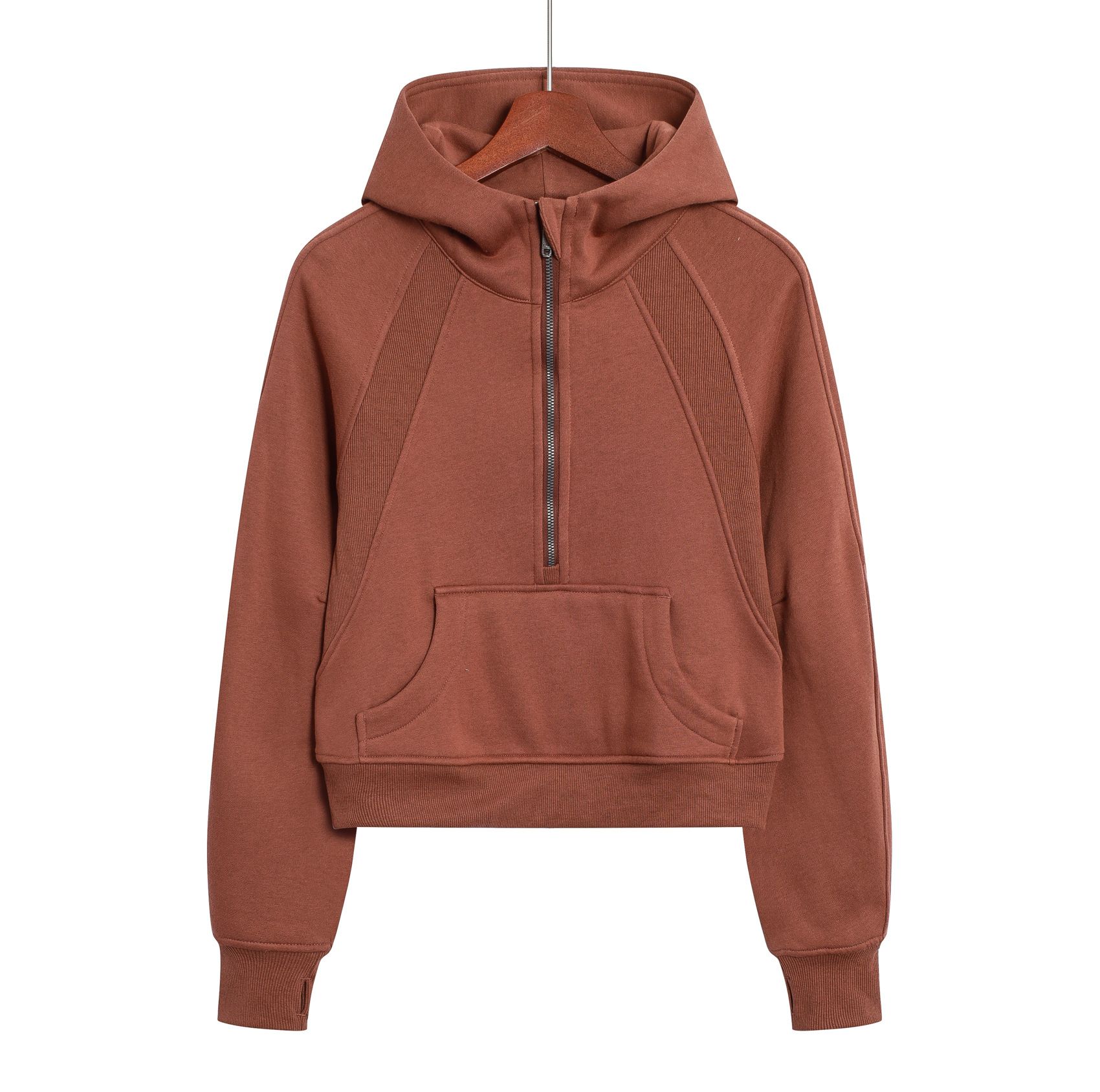 Brown【Half-Zip Hoodie】