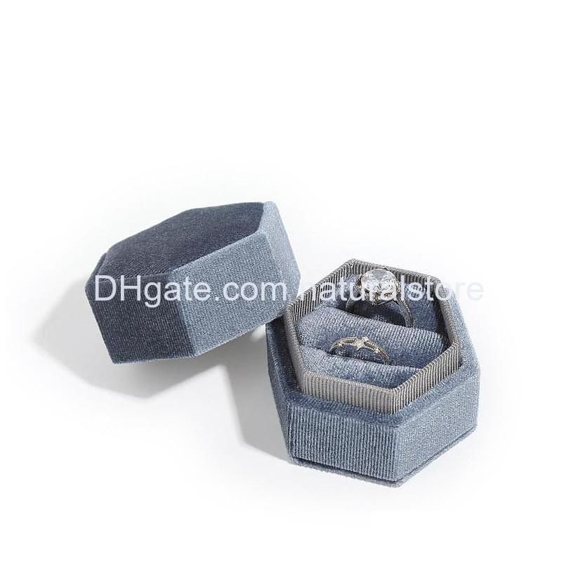 Double Ring Box Bleu gris