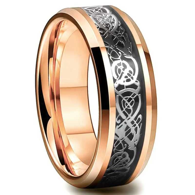 Rose Gold Black Bottom Silver Dragon