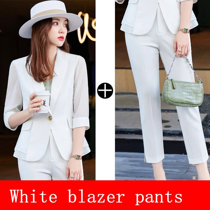 Pantaloni blazer bianchi