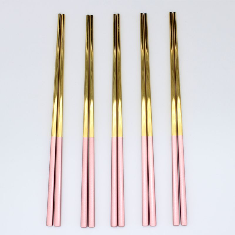 5 Pairs Pink gold