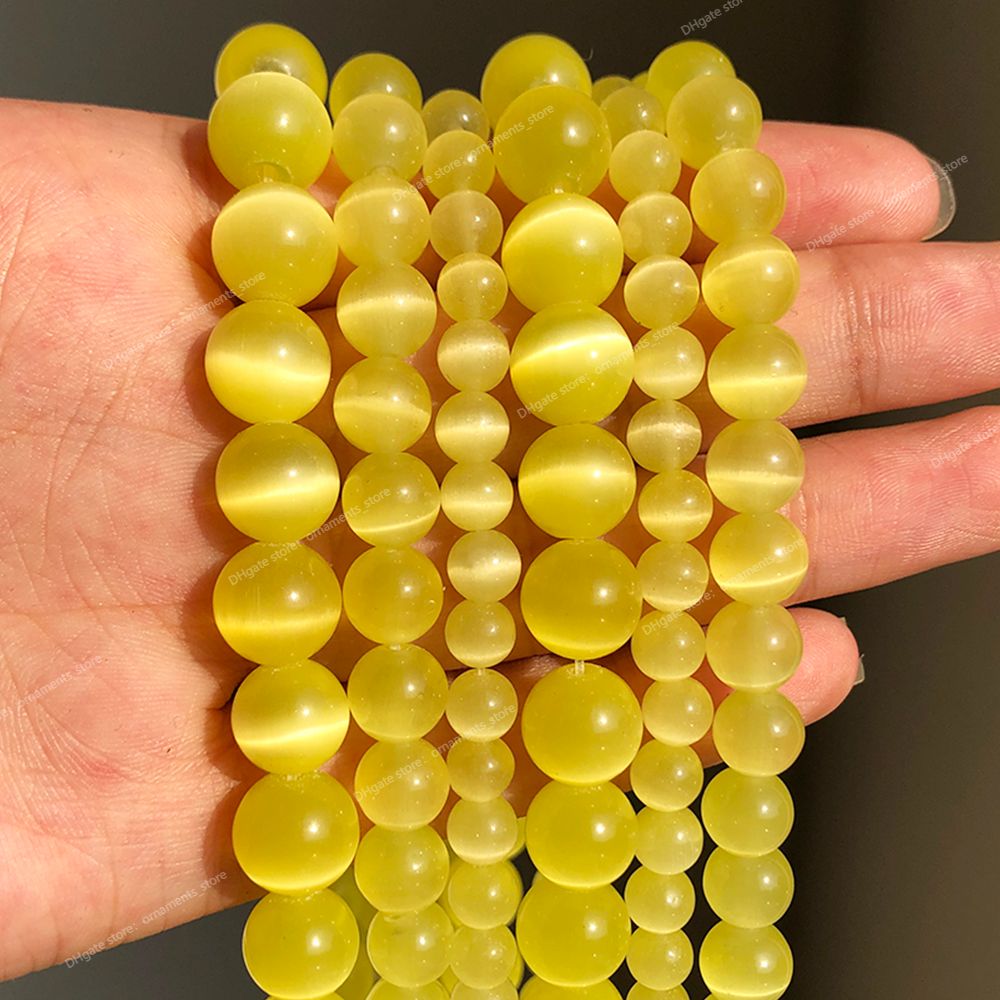 Perles jaunes 4 mm 91 pièces