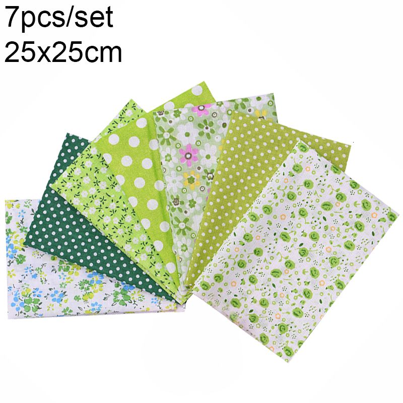 7pcs 25x25cm Green-as Picture