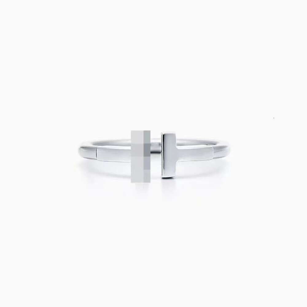 Silver Diamond Free Double t Ring