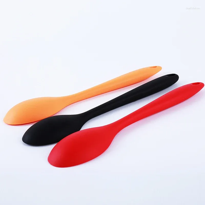 Tri-Color Silicone Large Kitchen Spoon