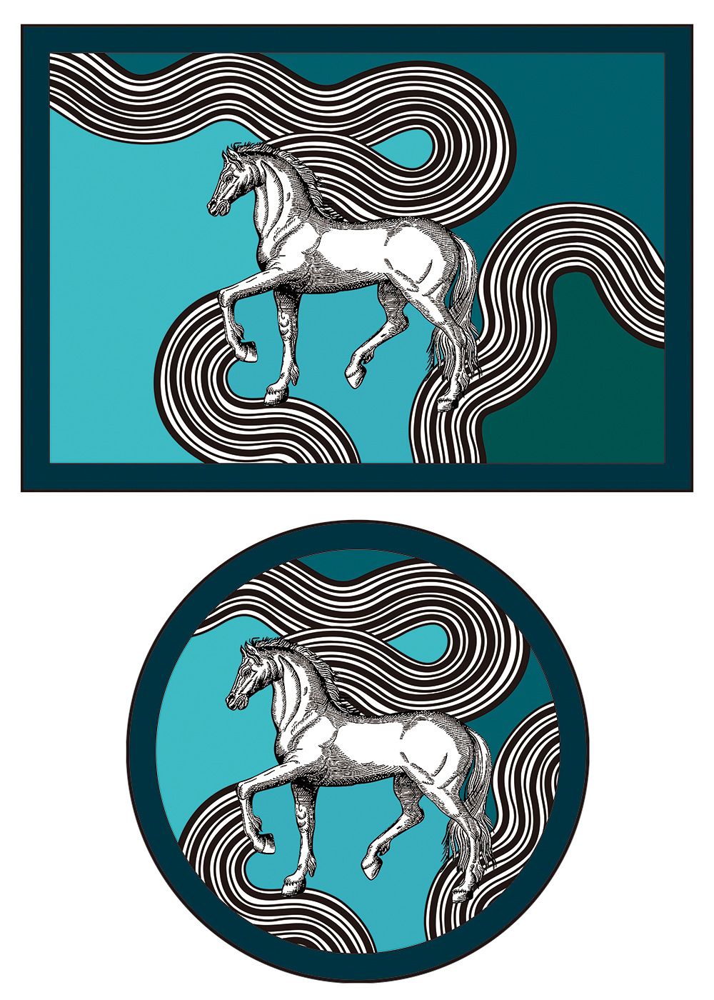 Cavalo azul de fita