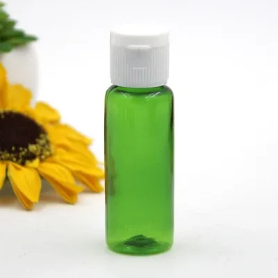 20ml PLASTIC green bottle white