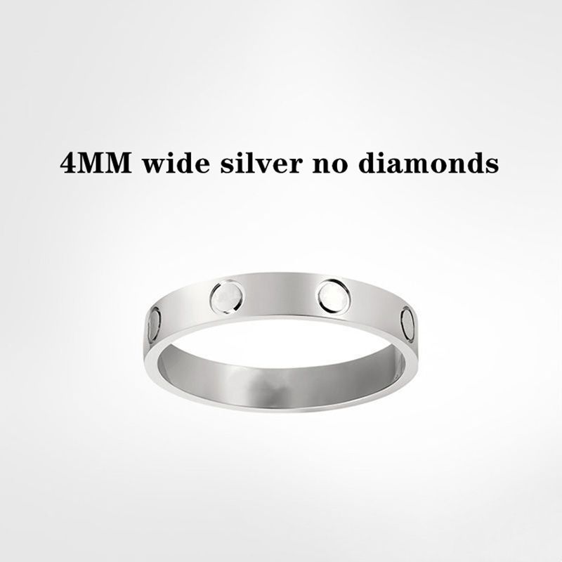 4mm argento senza diamante