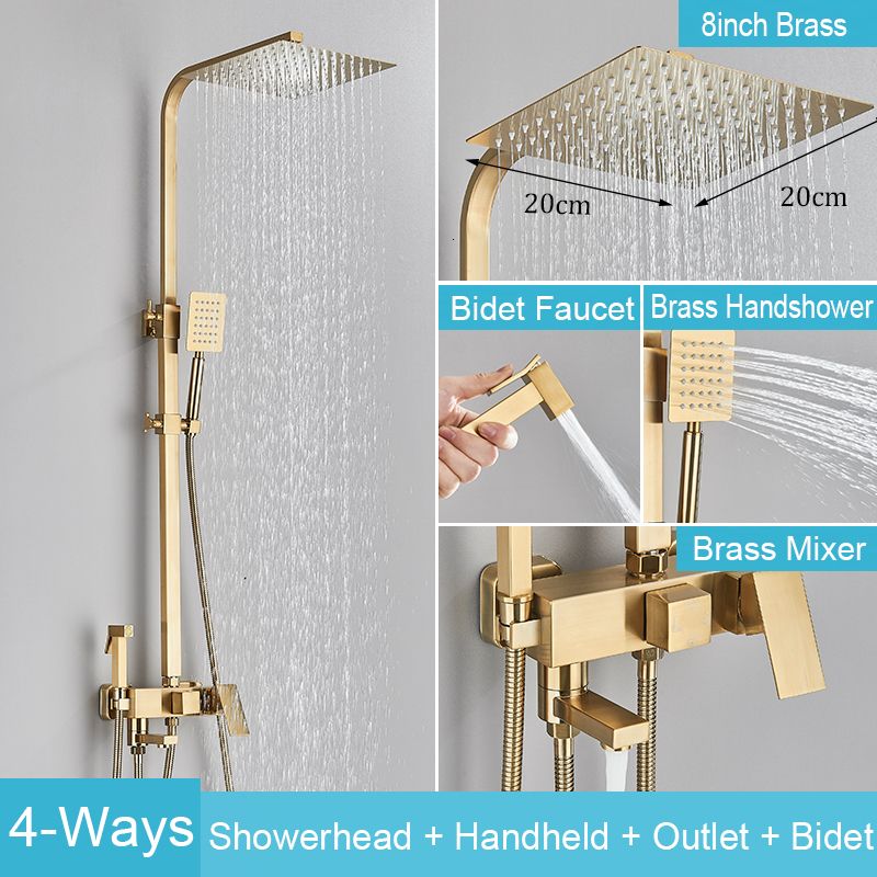 Borstat guld-4way-8