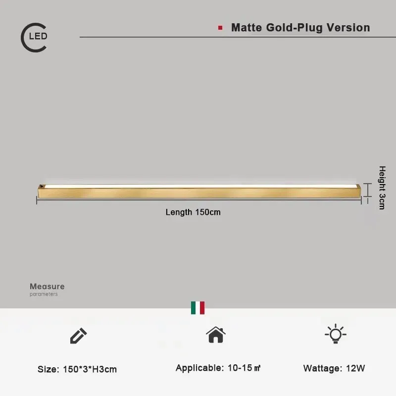 US Plug Cool White 023FL073 Gold 150cm