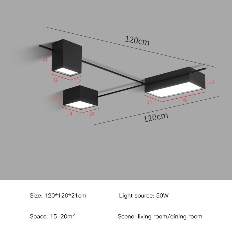 Black-120x120 cm Luce calda