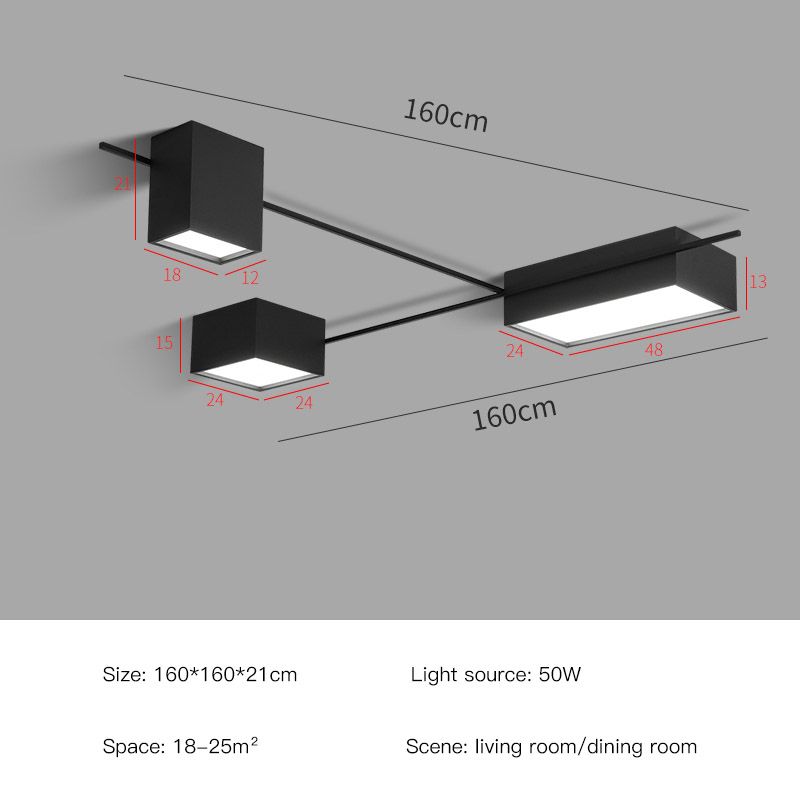 Black-160x160 cm Luce calda